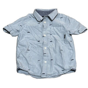 Vans Off The Wall Skateboard Blur Button Up Short Sleeve Kids 5/M